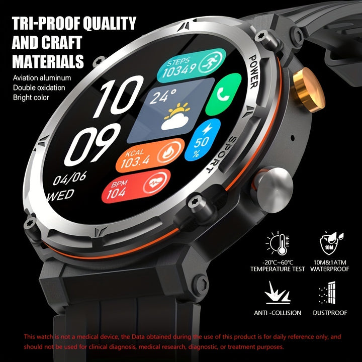 Outdoor Smart Watch with Call Function, Waterproof Fitness Tracker for iPhone & Android