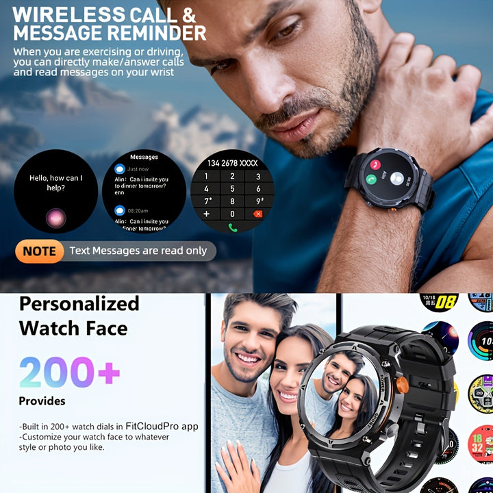 Outdoor Smart Watch with Call Function, Waterproof Fitness Tracker for iPhone & Android