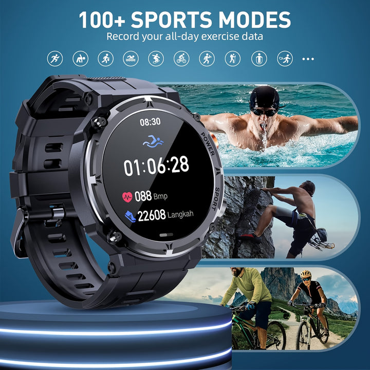 Outdoor Smart Watch with Call Function, Waterproof Fitness Tracker for iPhone & Android