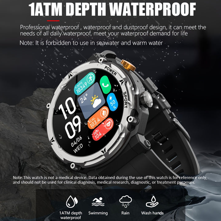 Outdoor Smart Watch with Call Function, Waterproof Fitness Tracker for iPhone & Android