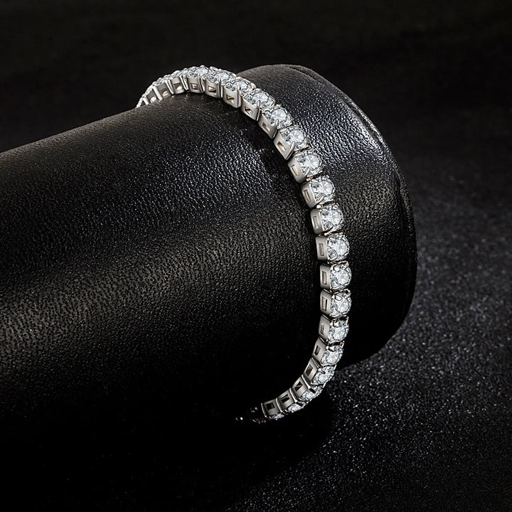 Silver Bracelet with Zirconia Stones.